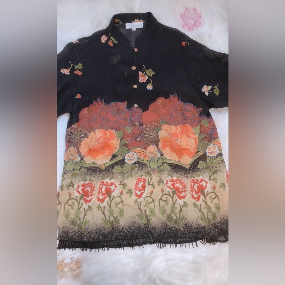 Breeze Multicolor Short Sleeve Button Up Cardigan